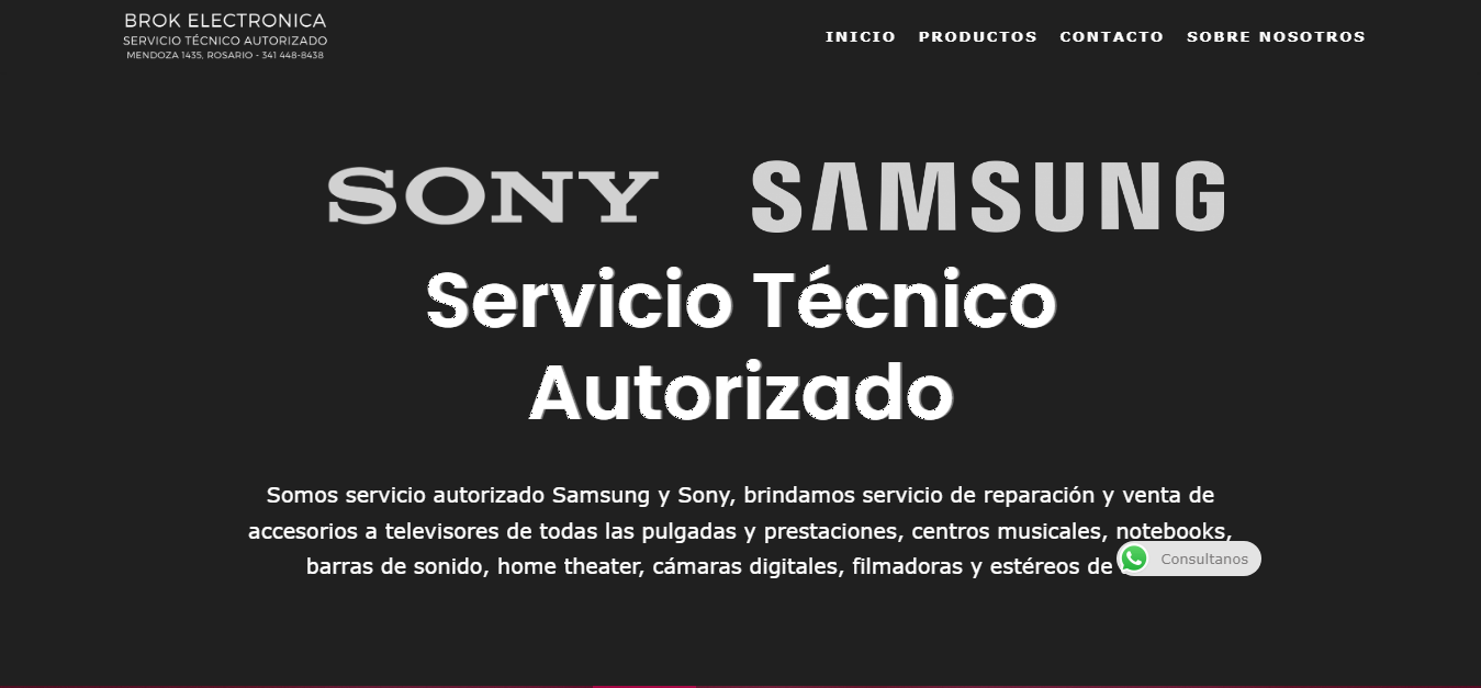 Proyecto de Brok Electrónica, Servicio tecnico autorizado de Sony y Samsung